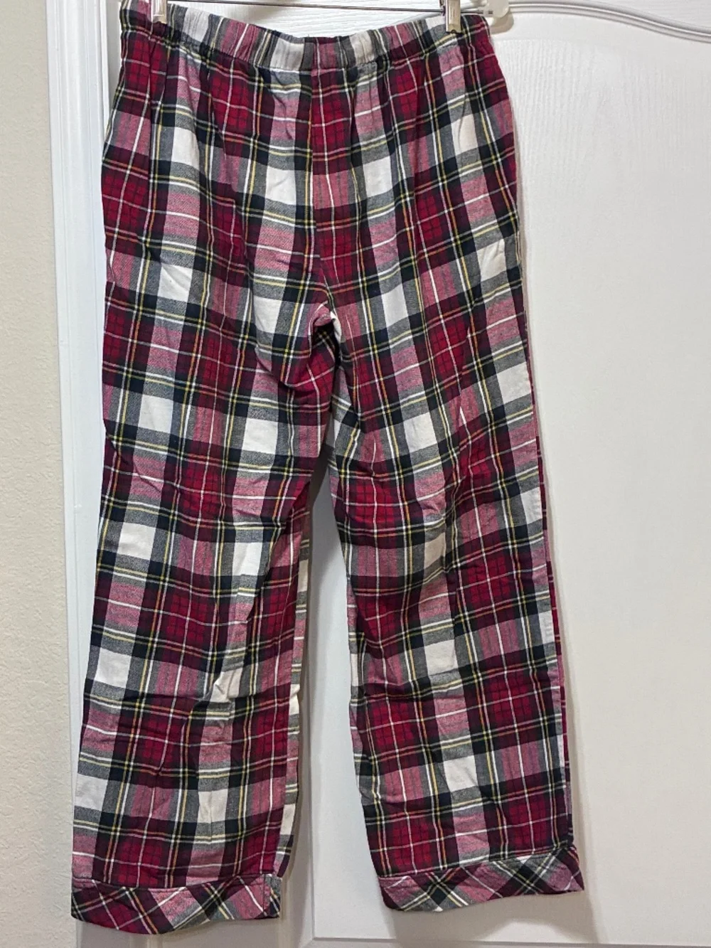 Natural Reflections Adult Lg Classic Red Plaid Design Flannel Lounge Sleep Pants